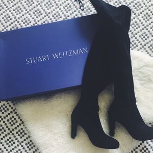 Stuart Weitzman Black Suede Highlands